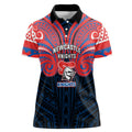 Custom Newcastle Knight Women Polo Shirt Knight Warrior Polynesia Islander Rugby Mascot