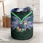 Custom New Zealand Warriors Laundry Basket Maori Warrior Polynesia Islander Rugby Mascot