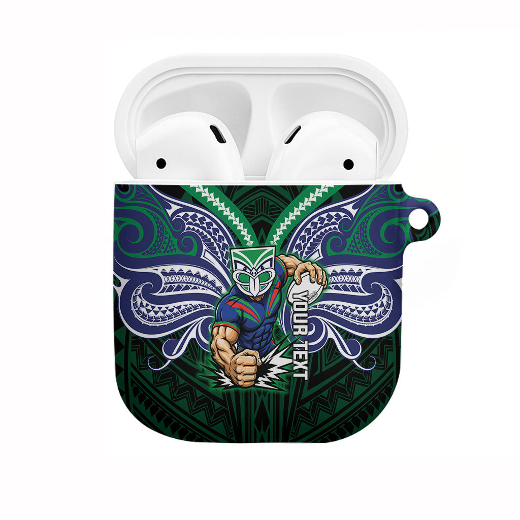 Custom New Zealand Warriors AirPods Case Maori Warrior Polynesia Islander Rugby Mascot
