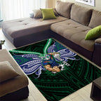 Custom New Zealand Warriors Area Rug Maori Warrior Polynesia Islander Rugby Mascot