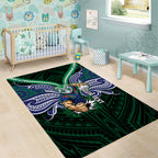 Custom New Zealand Warriors Area Rug Maori Warrior Polynesia Islander Rugby Mascot