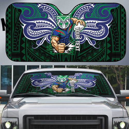 Custom New Zealand Warriors Auto Sun Shade Maori Warrior Polynesia Islander Rugby Mascot