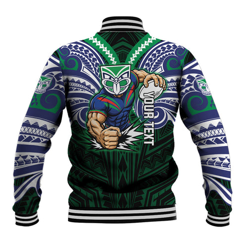 Custom New Zealand Warriors Baseball Jacket Maori Warrior Polynesia Islander Rugby Mascot