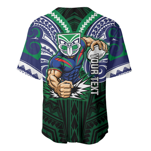 Custom New Zealand Warriors Baseball Jersey Maori Warrior Polynesia Islander Rugby Mascot