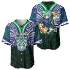 Custom New Zealand Warriors Baseball Jersey Maori Warrior Polynesia Islander Rugby Mascot