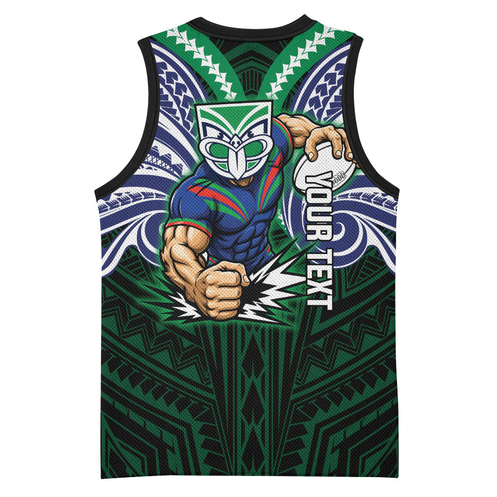 Custom New Zealand Warriors Basketball Jersey Maori Warrior Polynesia Islander Rugby Mascot