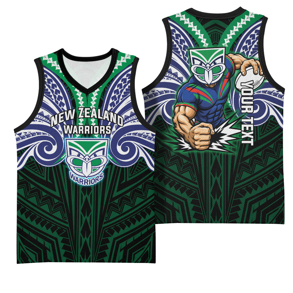 Custom New Zealand Warriors Basketball Jersey Maori Warrior Polynesia Islander Rugby Mascot