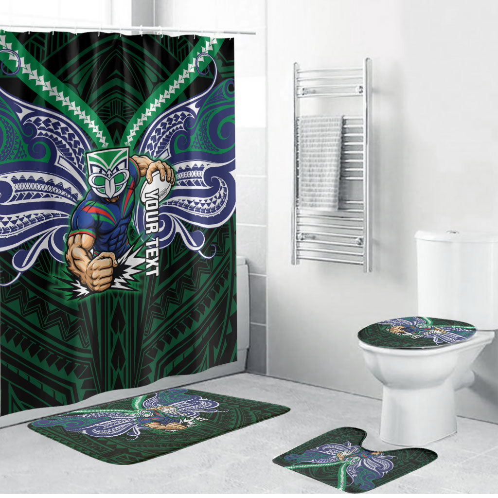Custom New Zealand Warriors Bathroom Set Maori Warrior Polynesia Islander Rugby Mascot