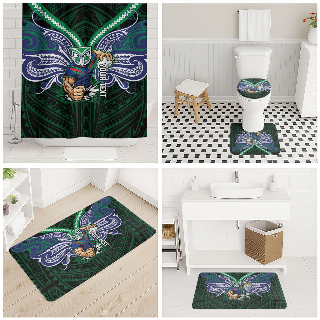 Custom New Zealand Warriors Bathroom Set Maori Warrior Polynesia Islander Rugby Mascot