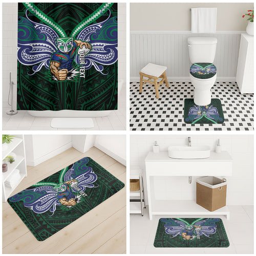 Custom New Zealand Warriors Bathroom Set Maori Warrior Polynesia Islander Rugby Mascot