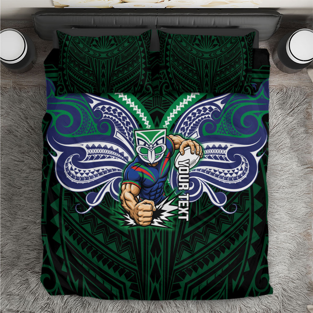 Custom New Zealand Warriors Bedding Set Maori Warrior Polynesia Islander Rugby Mascot