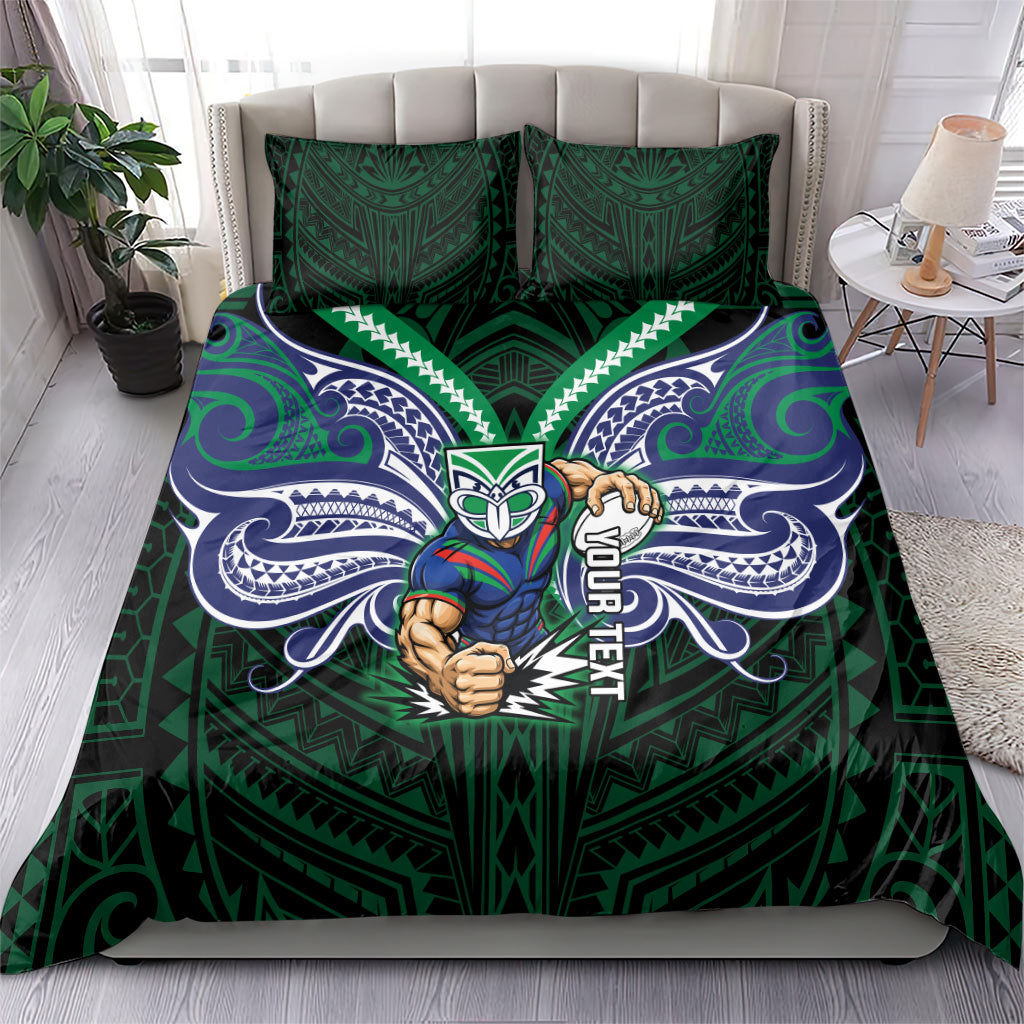 Custom New Zealand Warriors Bedding Set Maori Warrior Polynesia Islander Rugby Mascot
