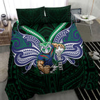 Custom New Zealand Warriors Bedding Set Maori Warrior Polynesia Islander Rugby Mascot
