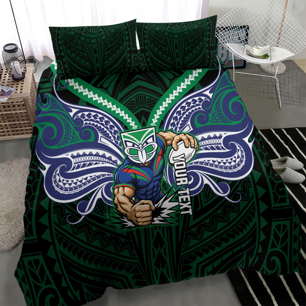 Custom New Zealand Warriors Bedding Set Maori Warrior Polynesia Islander Rugby Mascot