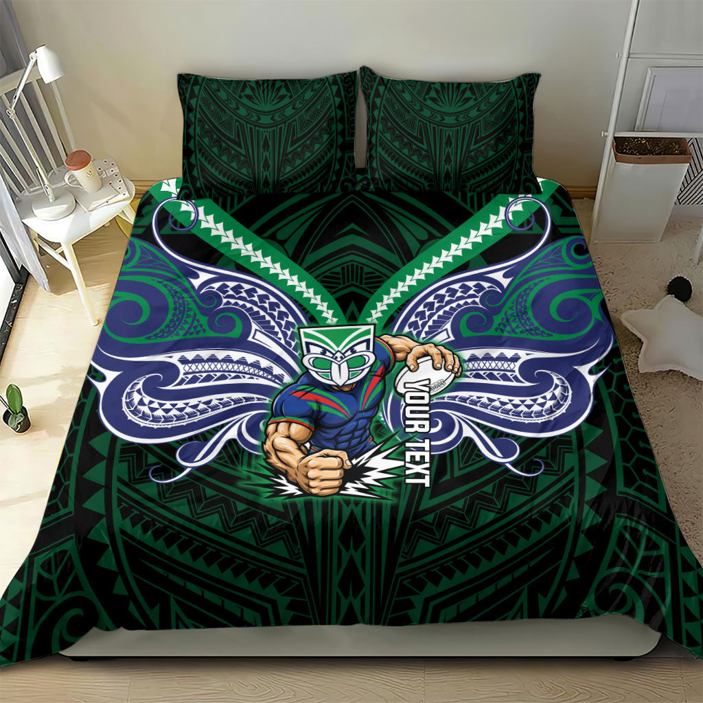 Custom New Zealand Warriors Bedding Set Maori Warrior Polynesia Islander Rugby Mascot