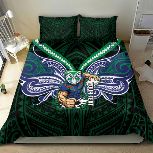 Custom New Zealand Warriors Bedding Set Maori Warrior Polynesia Islander Rugby Mascot