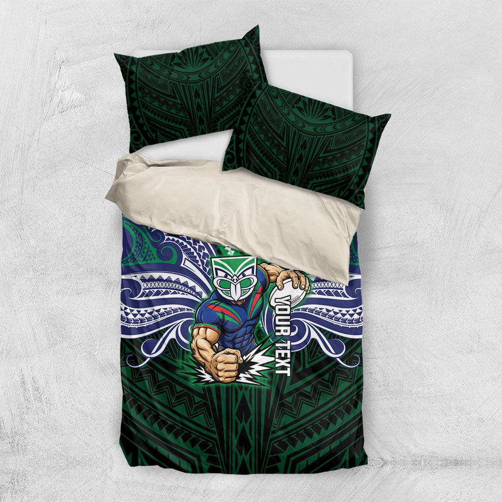 Custom New Zealand Warriors Bedding Set Maori Warrior Polynesia Islander Rugby Mascot