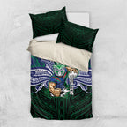 Custom New Zealand Warriors Bedding Set Maori Warrior Polynesia Islander Rugby Mascot