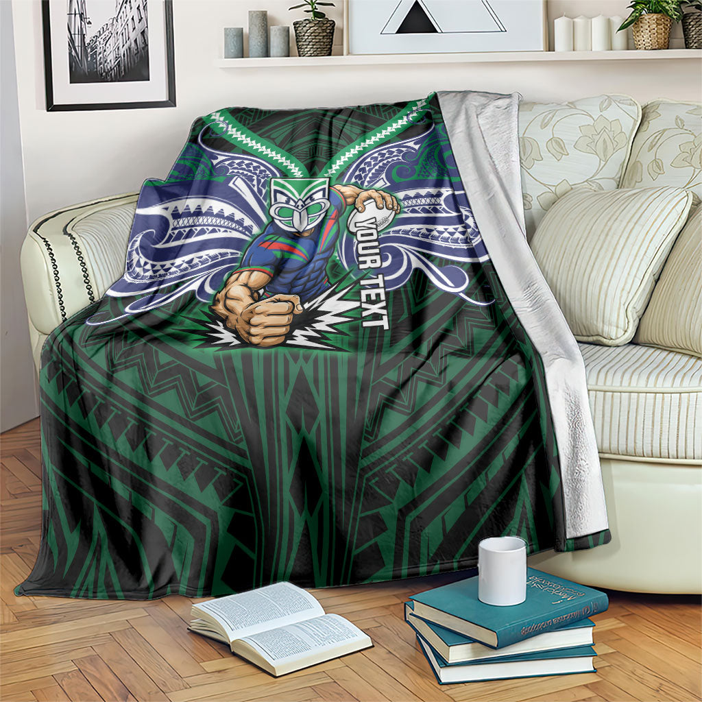 Custom New Zealand Warriors Blanket Maori Warrior Polynesia Islander Rugby Mascot