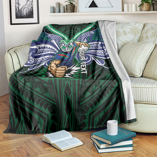 Custom New Zealand Warriors Blanket Maori Warrior Polynesia Islander Rugby Mascot