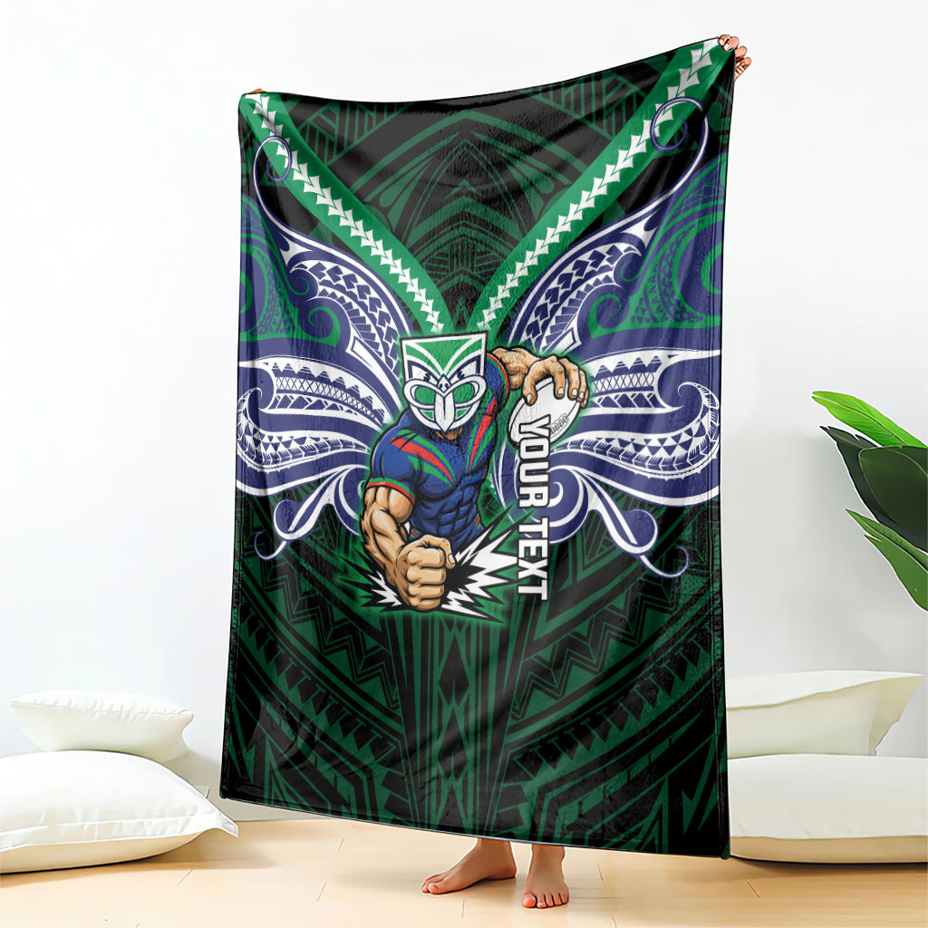 Custom New Zealand Warriors Blanket Maori Warrior Polynesia Islander Rugby Mascot