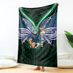 Custom New Zealand Warriors Blanket Maori Warrior Polynesia Islander Rugby Mascot