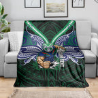 Custom New Zealand Warriors Blanket Maori Warrior Polynesia Islander Rugby Mascot