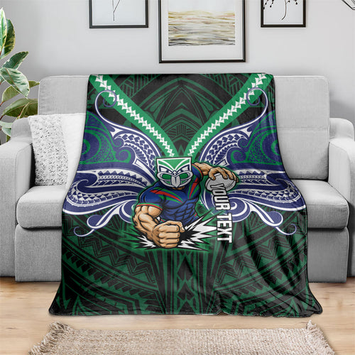 Custom New Zealand Warriors Blanket Maori Warrior Polynesia Islander Rugby Mascot