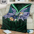 Custom New Zealand Warriors Blanket Maori Warrior Polynesia Islander Rugby Mascot