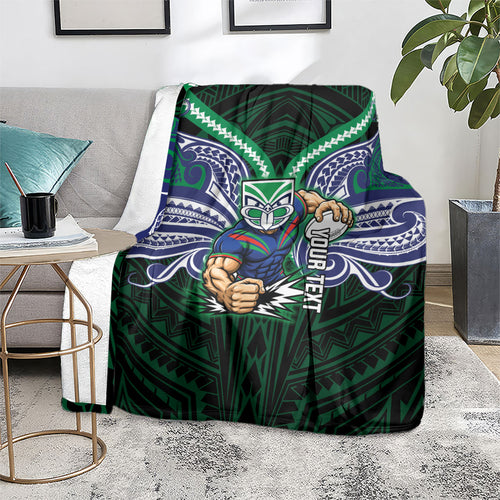 Custom New Zealand Warriors Blanket Maori Warrior Polynesia Islander Rugby Mascot