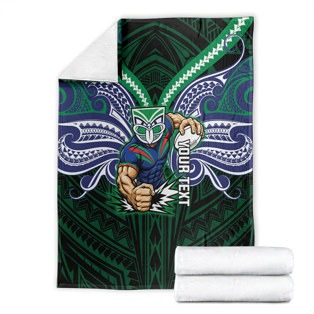 Custom New Zealand Warriors Blanket Maori Warrior Polynesia Islander Rugby Mascot