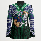 Custom New Zealand Warriors Blazer Maori Warrior Polynesia Islander Rugby Mascot