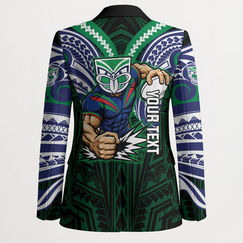 Custom New Zealand Warriors Blazer Maori Warrior Polynesia Islander Rugby Mascot