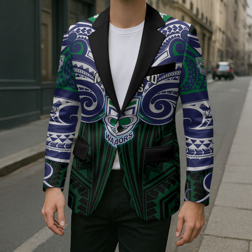 Custom New Zealand Warriors Blazer Maori Warrior Polynesia Islander Rugby Mascot