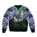 Custom New Zealand Warriors Bomber Jacket Maori Warrior Polynesia Islander Rugby Mascot
