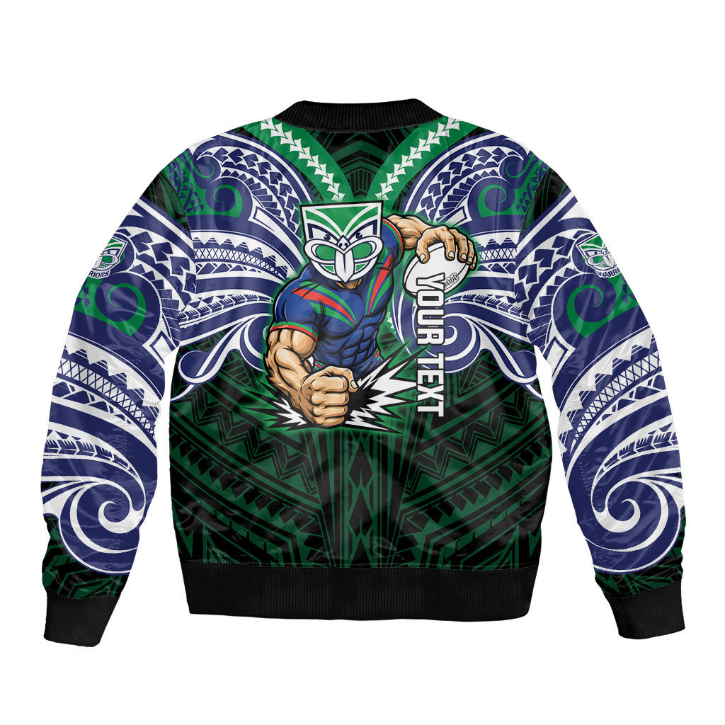 Custom New Zealand Warriors Bomber Jacket Maori Warrior Polynesia Islander Rugby Mascot