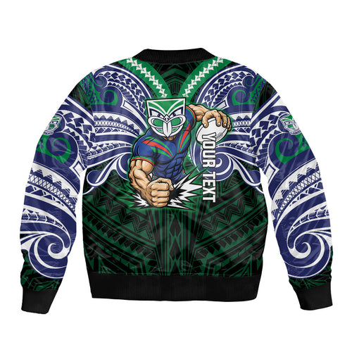 Custom New Zealand Warriors Bomber Jacket Maori Warrior Polynesia Islander Rugby Mascot