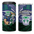 Custom New Zealand Warriors 4 in 1 Can Cooler Tumbler Maori Warrior Polynesia Islander Rugby Mascot