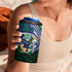 Custom New Zealand Warriors 4 in 1 Can Cooler Tumbler Maori Warrior Polynesia Islander Rugby Mascot