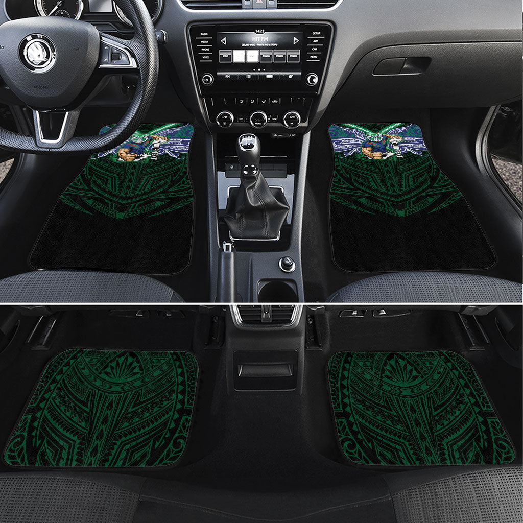 Custom New Zealand Warriors Car Mats Maori Warrior Polynesia Islander Rugby Mascot