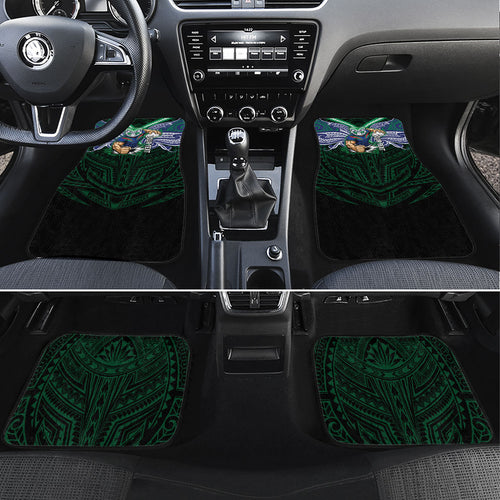 Custom New Zealand Warriors Car Mats Maori Warrior Polynesia Islander Rugby Mascot