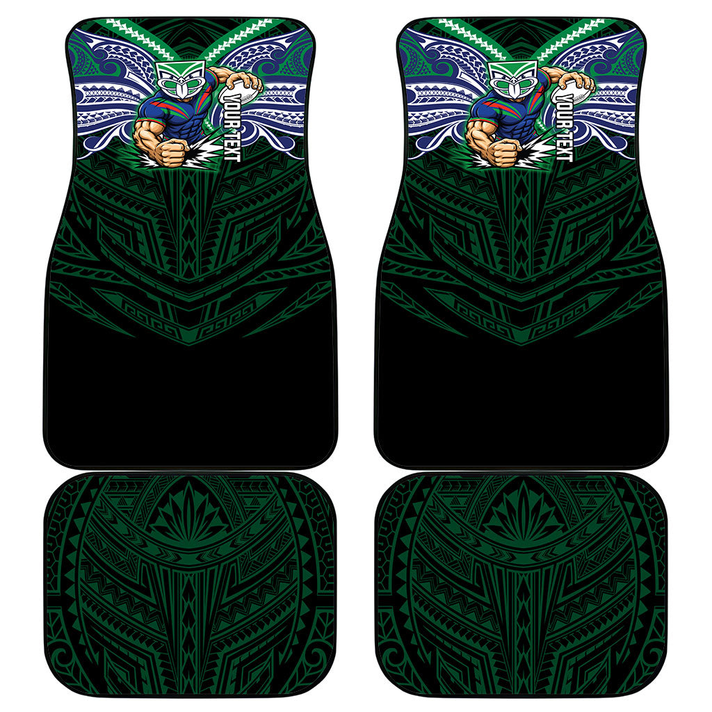 Custom New Zealand Warriors Car Mats Maori Warrior Polynesia Islander Rugby Mascot