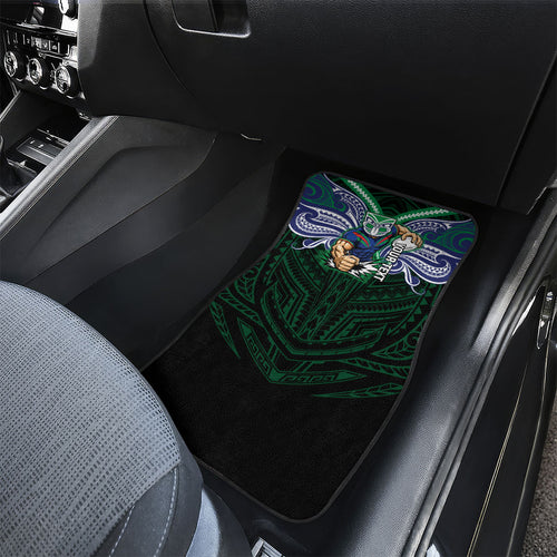 Custom New Zealand Warriors Car Mats Maori Warrior Polynesia Islander Rugby Mascot