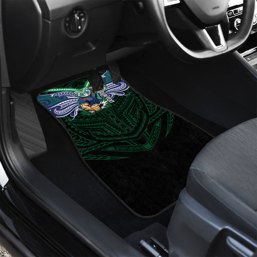 Custom New Zealand Warriors Car Mats Maori Warrior Polynesia Islander Rugby Mascot