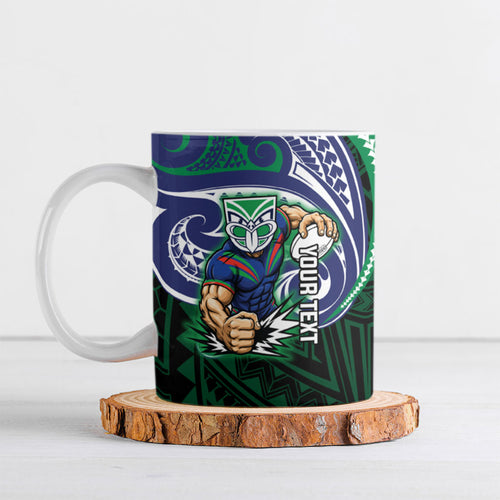 Custom New Zealand Warriors Ceramic Mug Maori Warrior Polynesia Islander Rugby Mascot