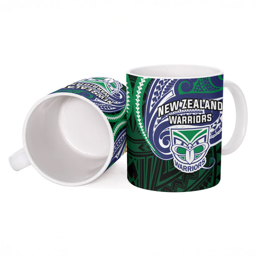 Custom New Zealand Warriors Ceramic Mug Maori Warrior Polynesia Islander Rugby Mascot