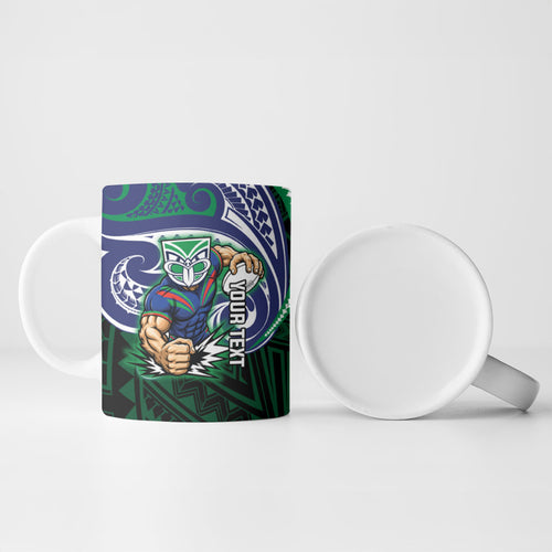 Custom New Zealand Warriors Ceramic Mug Maori Warrior Polynesia Islander Rugby Mascot