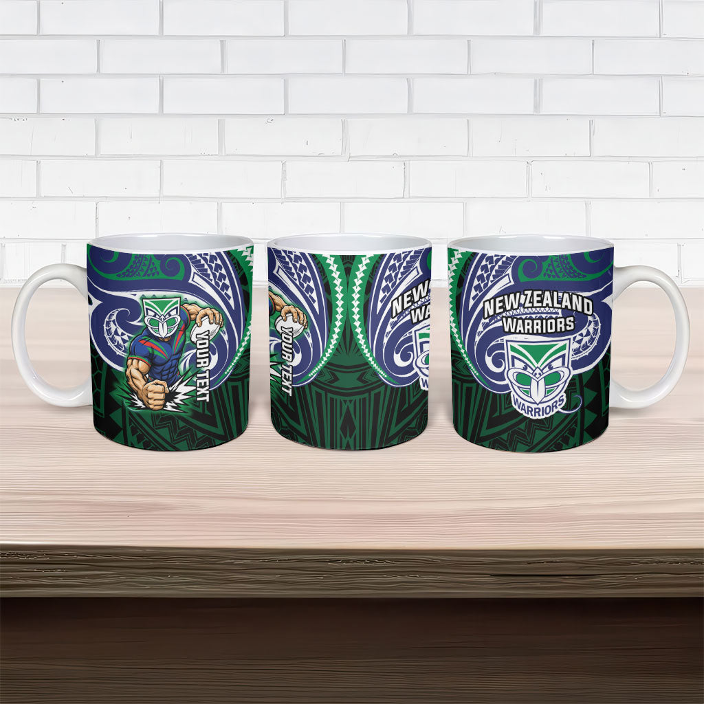 Custom New Zealand Warriors Ceramic Mug Maori Warrior Polynesia Islander Rugby Mascot