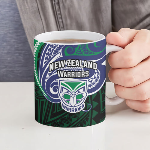 Custom New Zealand Warriors Ceramic Mug Maori Warrior Polynesia Islander Rugby Mascot