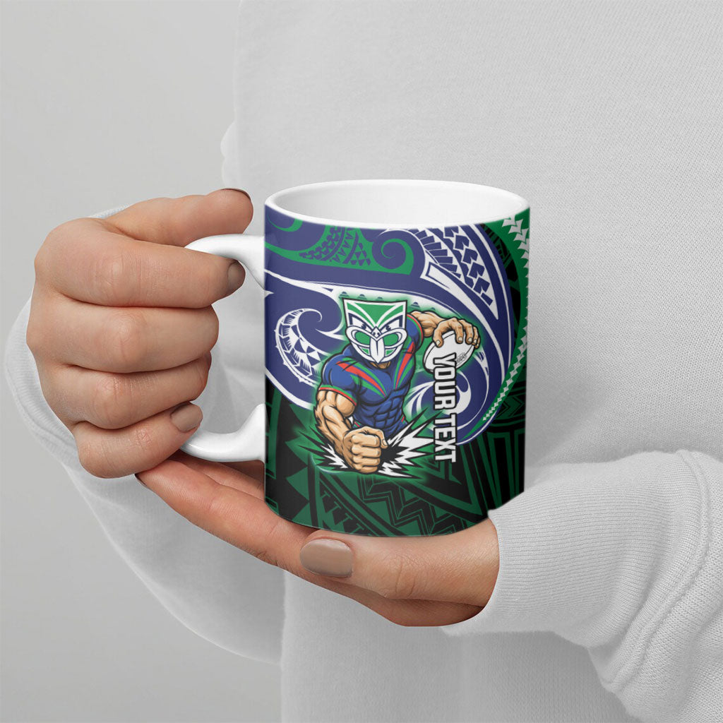 Custom New Zealand Warriors Ceramic Mug Maori Warrior Polynesia Islander Rugby Mascot